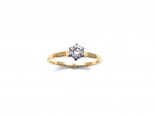 18ct Yellow Gold Diamond Solitaire Ring