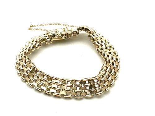 9ct Yellow Gold Flat Gate Bracelet