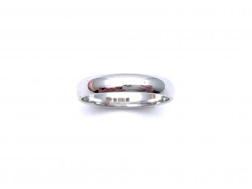 9ct White Gold Traditional Court Wedding Ring 3mm