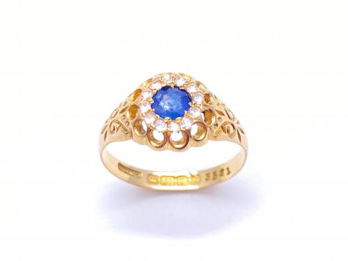 18ct Synthetic Sapphire & Diamond Ring1909