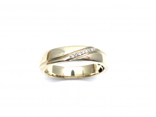 9ct Yellow Gold Diamond Band Ring