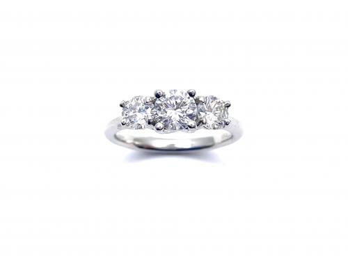 Platinum Diamond 3 Stone Ring 1.35ct