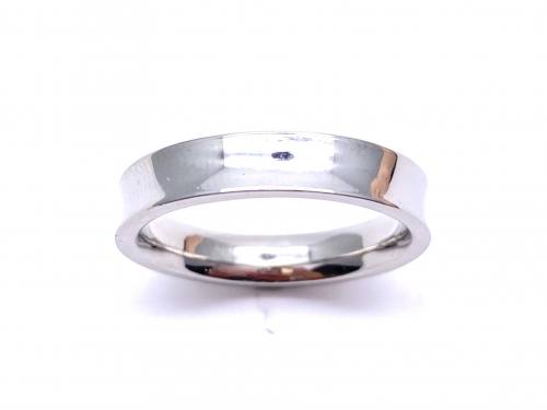 Platinum Concave Wedding Ring 4mm