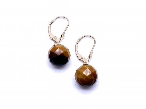 9ct Tigers Eye Drop Earrings