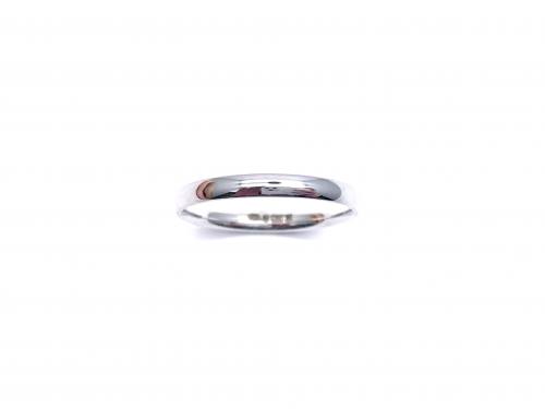 9ct White Gold Slight Court Plain Wedding Ring 2mm