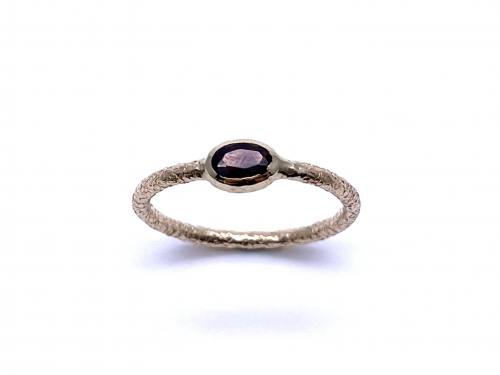 9ct Garnet Solitaire Dress Ring
