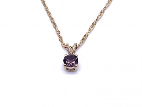 9ct Spinel Solitaire Pendant & Chain
