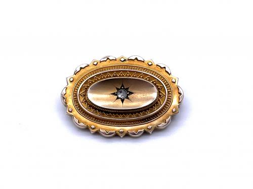 9ct Yellow Gold Diamond Brooch 1890