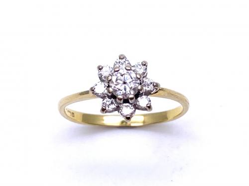 18ct Diamond Cluster Ring Est 0.65ct