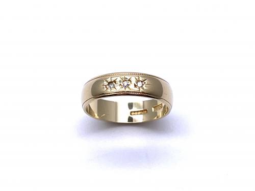 18ct Diamond 3 Stone Band Ring