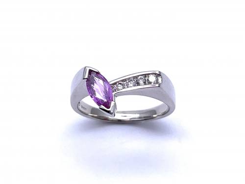 9ct Pink Sapphire & Diamond Dress Ring