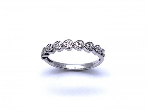 9ct Diamond Heart Eternity Ring
