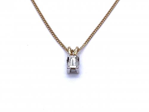 18ct Diamond Solitaire Pendant & Chain