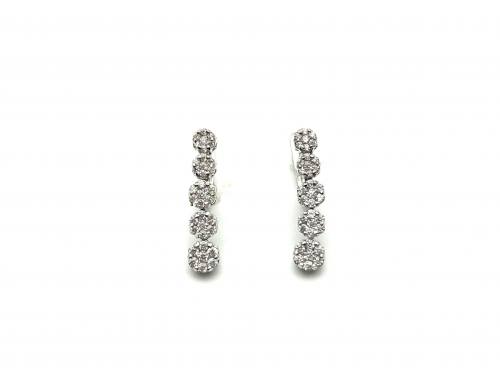 18ct White Gold CZ Stud Earrings