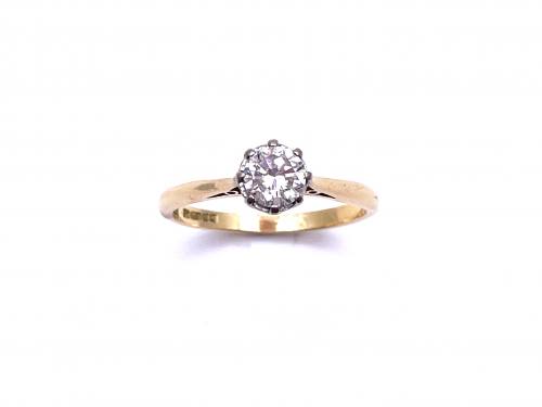 18ct Diamond Solitaire Ring Est 0.50ct