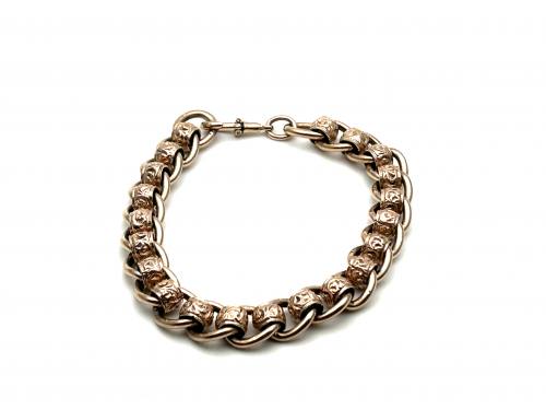 9ct Rose Gold Rollerball Bracelet 8 inc