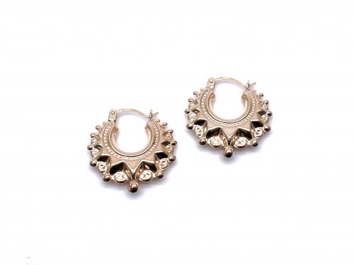 9ct Yellow Gold Round Creole Hoop Earrings 20mm