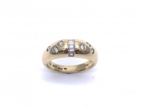 18ct Yellow Gold Domed Diamond Ring