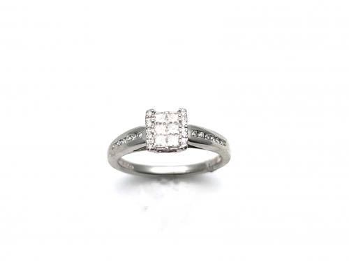 Platinum Diamond Cluster Ring