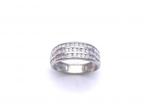 9ct White Gold CZ Pave Ring