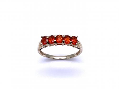 9ct Orange Garnet 5 Stone Ring