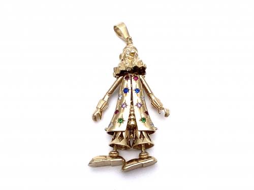 9ct Yellow Gold Clown Pendant