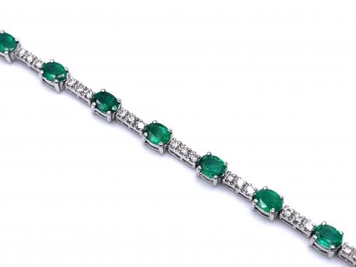 Emerald & Diamond Tennis Bracelet