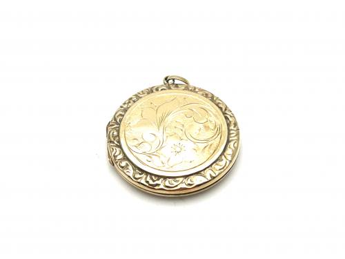 9ct Yellow Gold Round Locket 25mm