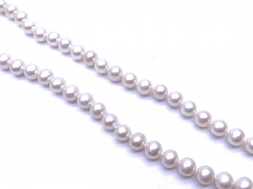Silver Pearl Necklet 18 inch