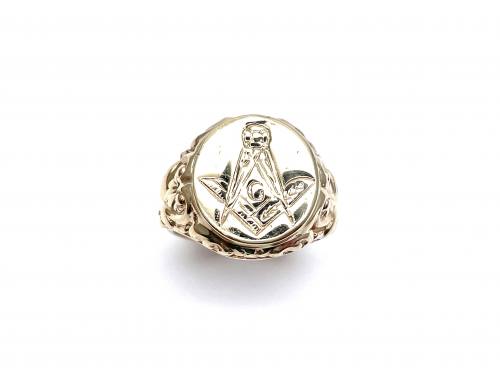 9ct Yellow Gold Oval Masonic Ring