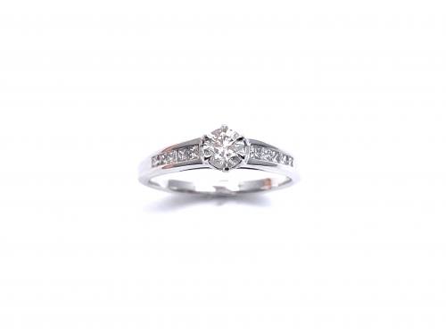 9ct White Gold Diamond Solitaire Ring