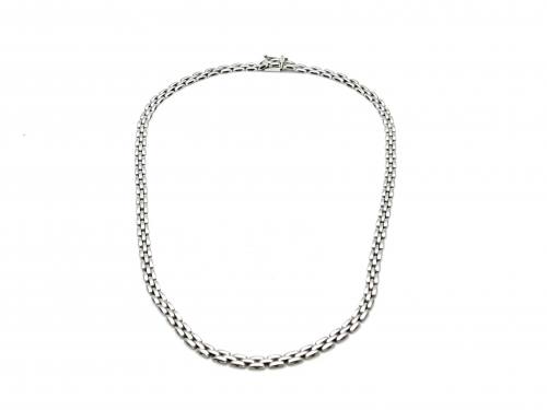 18ct White Gold Flat Necklet 16 inch