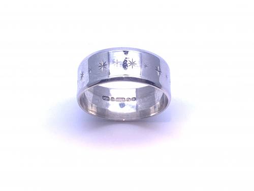 9ct White Gold Wedding Ring 9mm