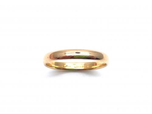 22ct Rose Gold Plain Wedding Ring