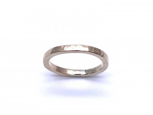 9ct Yellow Gold Hammered Stacker Ring