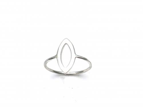 Silver Cut Out Marquise Ring