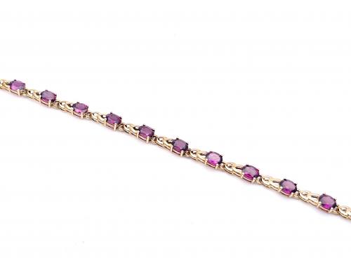 9ct Yellow Gold Garnet Bracelet