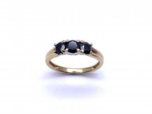 18ct Black Diamond 3 Stone Ring