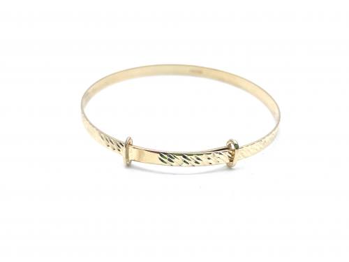 9ct Yellow Gold Patterned Baby Bangle