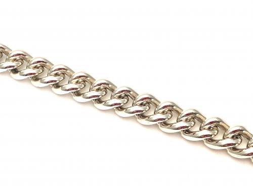 Silver Heavy Curb Bracelet 9 Inch