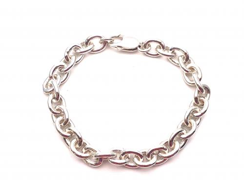 Silver Cable Link Bracelet 9 Inch