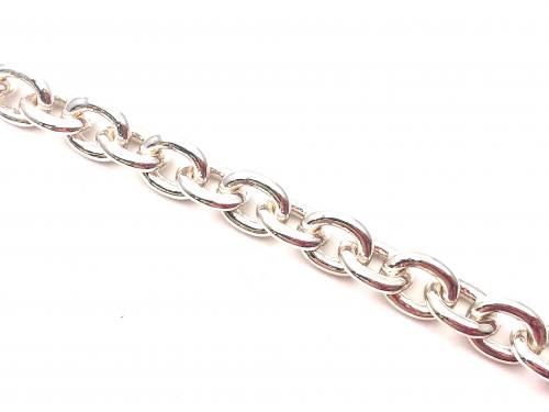 Silver Cable Link Bracelet 9 Inch