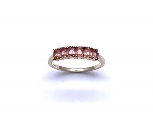 9ct Yellow Gold Orange Sapphire Ring