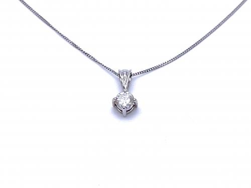18ct White Gold Diamond Pendant & Chain