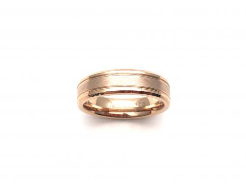 Tunsten Carbide Ring With Rose IP Plating U