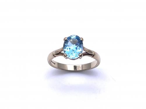 9ct Blue Topaz Solitaire Ring
