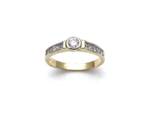 9ct Yellow Gold Diamond Solitaire Ring