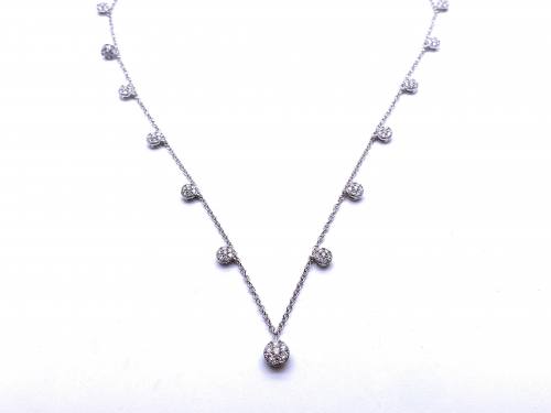 18ct Diamond Cluster Necklet 1.09ct