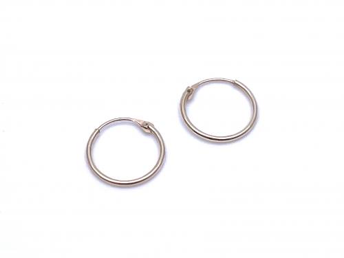 9ct Yellow Gold Sleeper Hoop Earrings 10mm