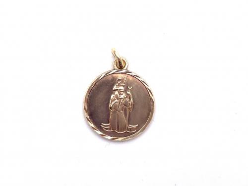 9ct Yellow Gold St Christopher Pendant